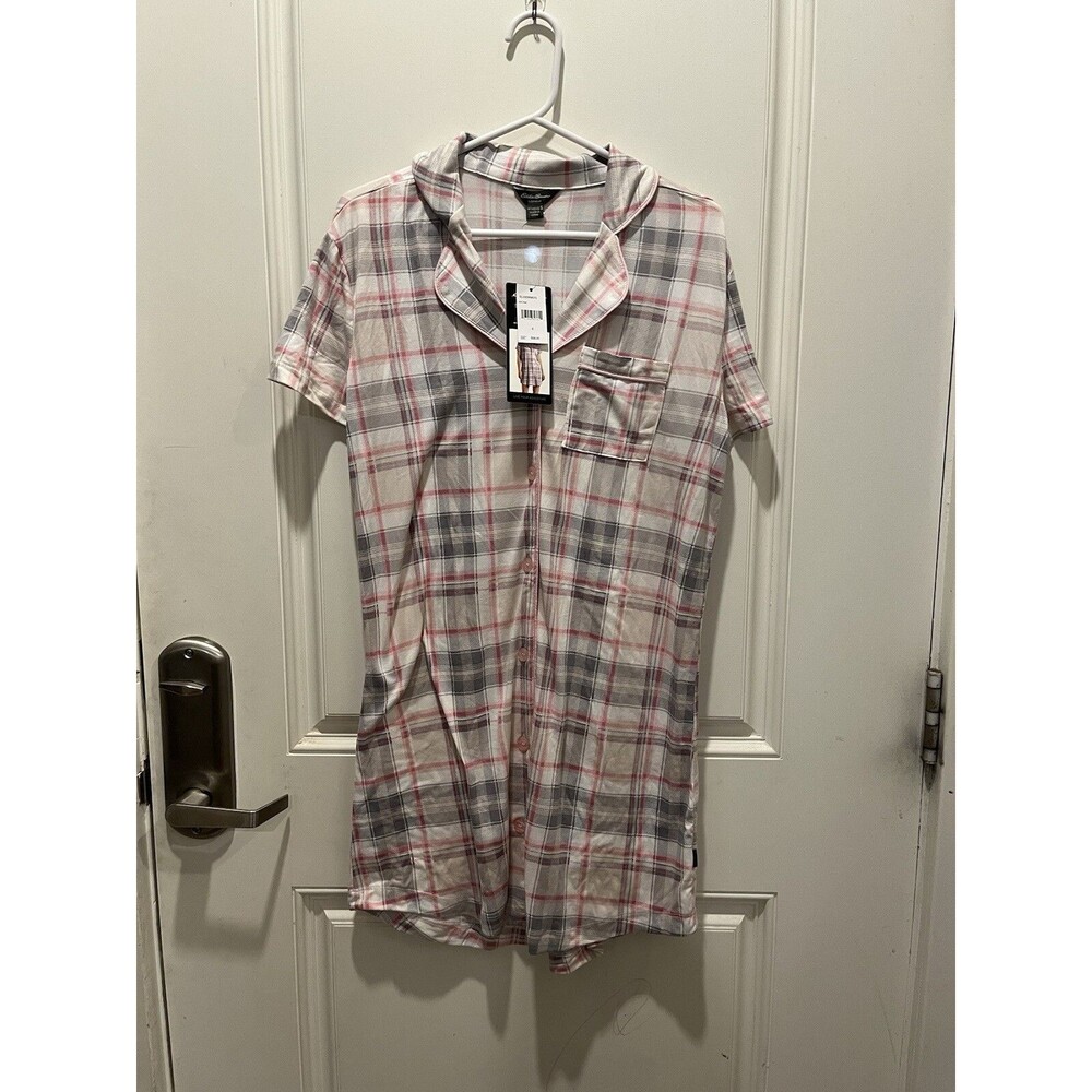 Eddie bauer Pink Checkered Shirt Dress Small